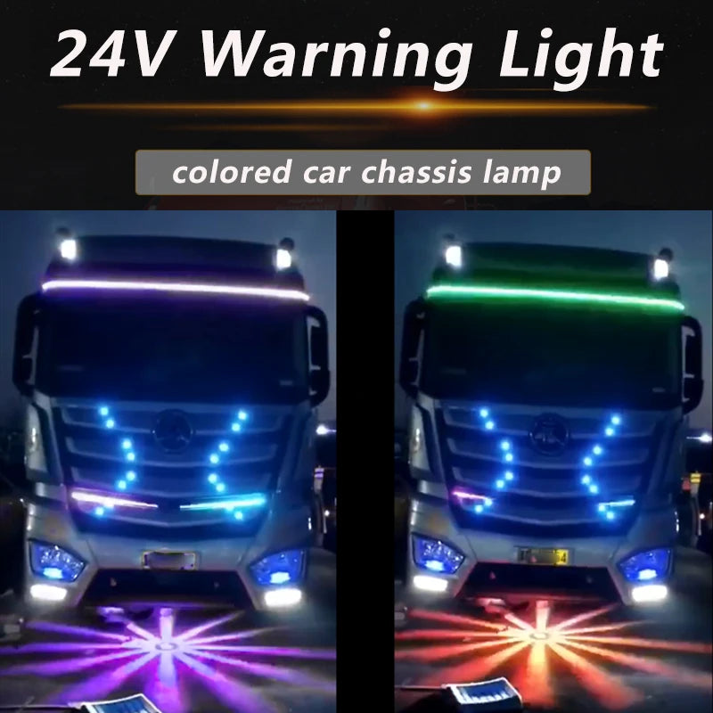 24V Truck Chassis Taillights LED Color Flashing Laser Fog Lights Anti-Fog Lights Parking Brake Warning Lights