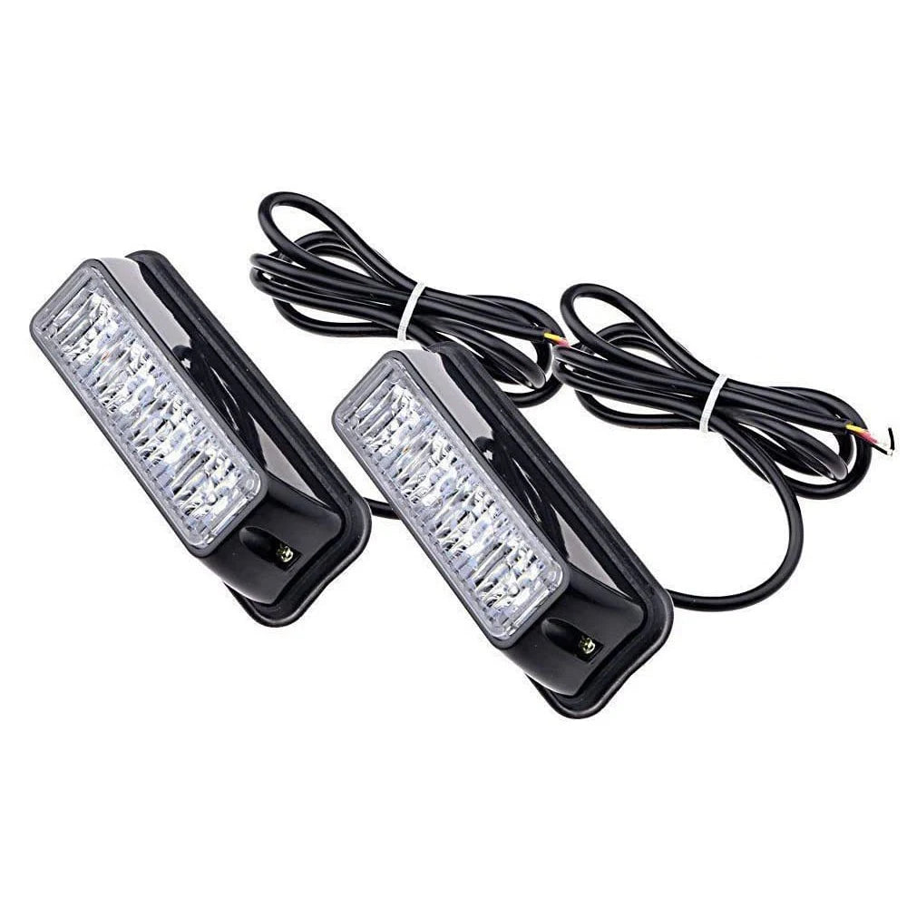 2pcs Truck Side Lights Car Grille Strobe Light Head 4 LED Police Emergency Beacon Warning Hazard Flashing signal lamp 12V 24V