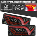 12/24V Trailer Lorry Bus Camper Caravan 2PCS Turn Signal Rear Brake Lights Dynamic LED Reverse Lamp Truck Tail Light