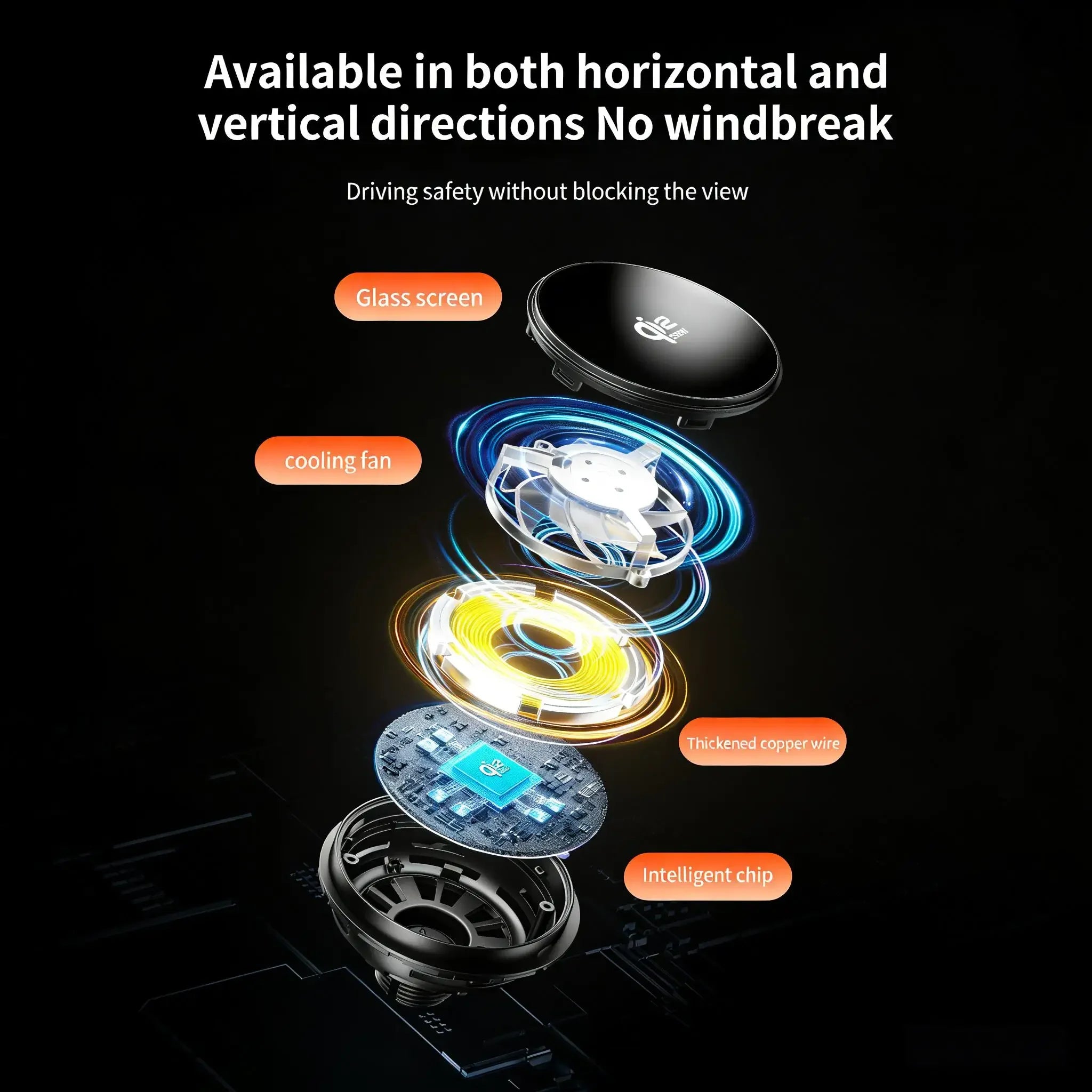 25W Magnetic Wireless Car Charger Fast Charging Air Vent Phone Holder Stand Air Cooling RGB Light Phone Bracket Car Accessories