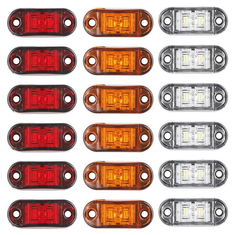 10PCS 12V 24V Truck Lorry for Warning Light 3 LED Light Oval Clearance Trailer Truck LED Side Marker Lamp