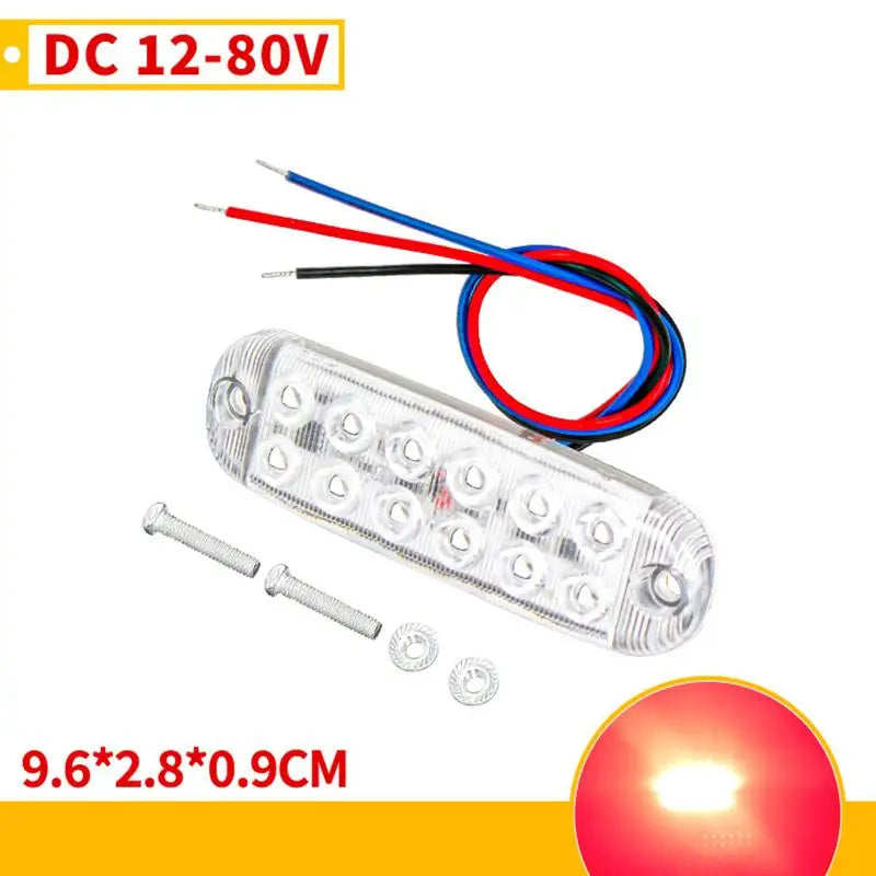 1Pc 12 LED Clearance Lights LED Flashing Warning Light 12V-80V RVs Trailer Car Truck Signal Lamp Indicator Light Traffic Lights