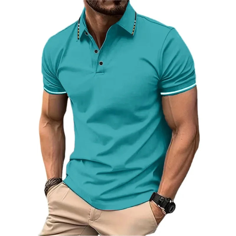 Men's Short Sleeve Polo Shirt — Breathable Lightweight Summer Top