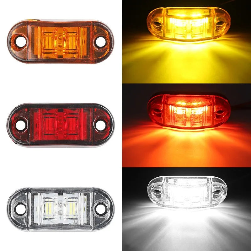 10PCS 12V 24V Truck Lorry for Warning Light 3 LED Light Oval Clearance Trailer Truck LED Side Marker Lamp