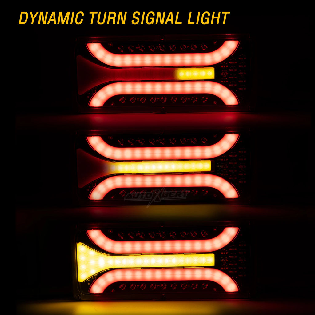Truck Rear Tail Light Running Lamp Brake Stop LED For Tractor UTE Bus Van Trailer Lorry Flowing Turn Signal Blinker Indicator