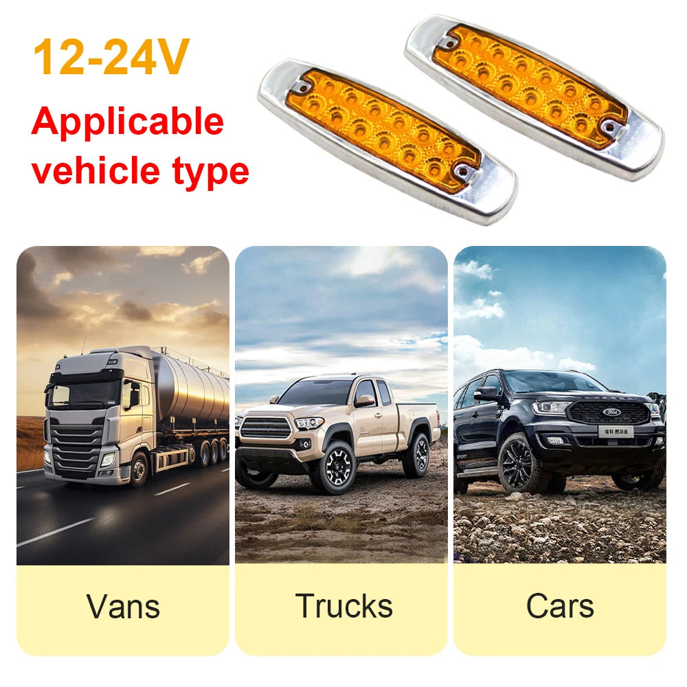 2/10Pcs 12 LED Car Trucks LED Side Marker Light 12V 24V Waterproof For Truck Trailer Lorry Caravan Bus Van Boat Clearance Light