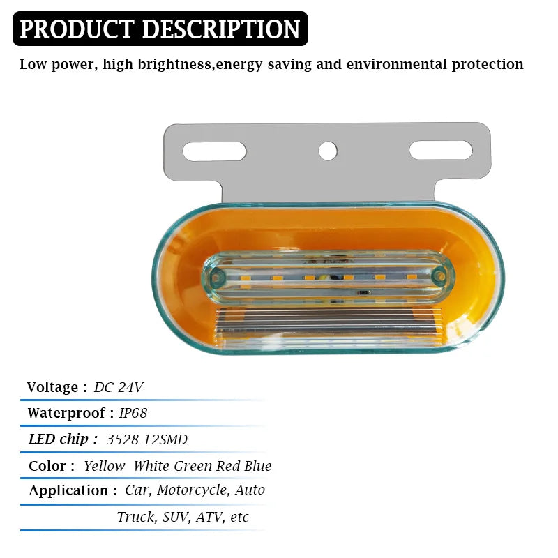 4pcs 24V LED Marker Lights Trailer Camion Clearance Lights for Volvo Truck Side Lights Cargo Lamp Lorry Tractor Turn Signals