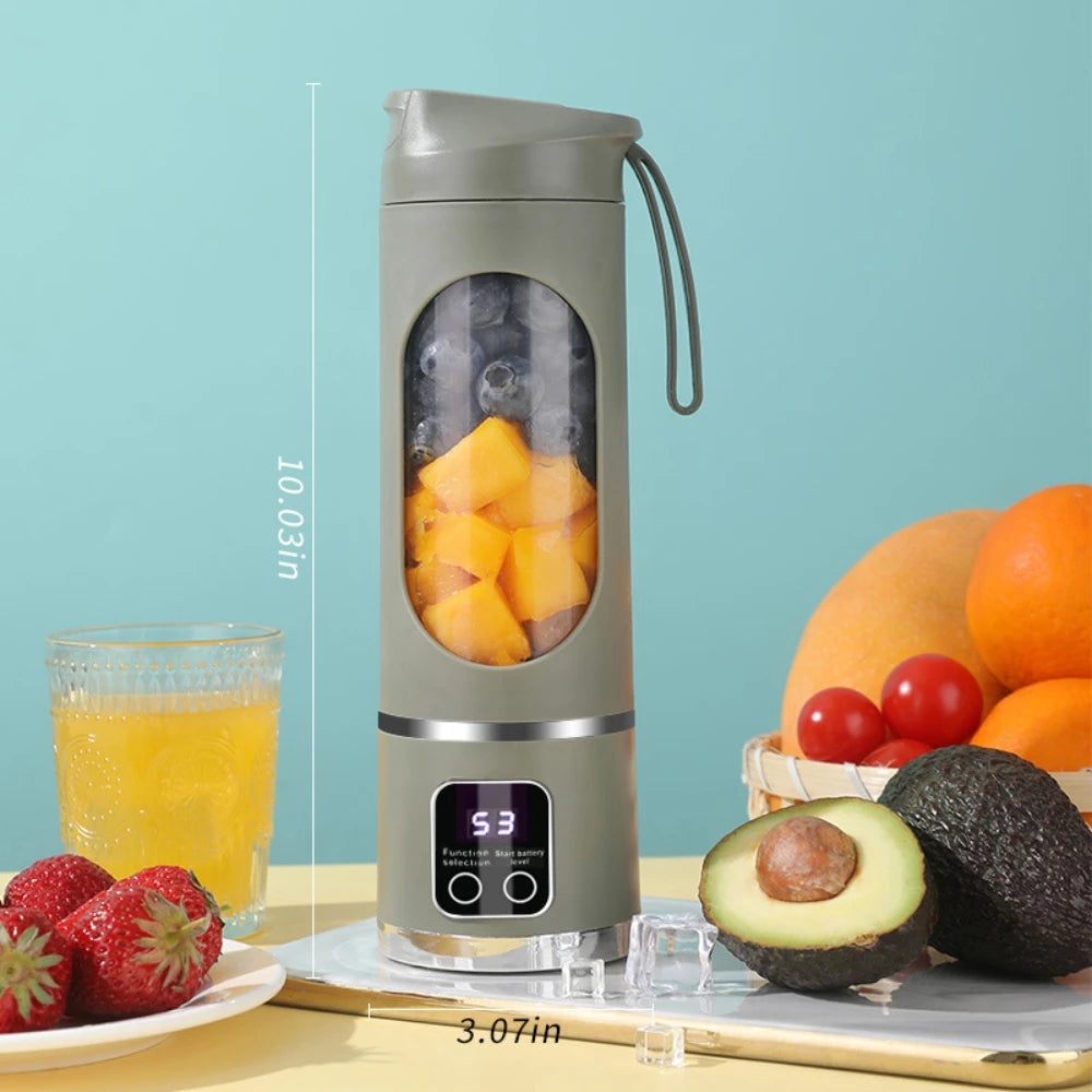 Portable Blender for Shakes and Smoothies 450ml BPA Free Travel Cup & Lid, Durable Stainless Steel Blades, Personal Smoothie