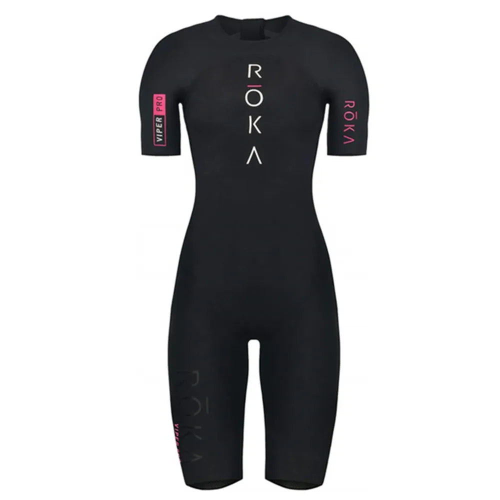 ROKA Summer Short Sleeve Cycling Jersey Skinsuit Feminina Bike Team Riding Speedsuit Jumpsuit Triathlon Trisuit Roupa Ciclismo