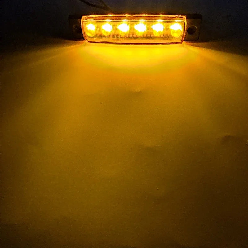 2/5/10pcs 12V 24V 6 LED Car External Lights Side Marker Indicator Warning Trailer Light Car Bus Truck Lorry Car light indicator