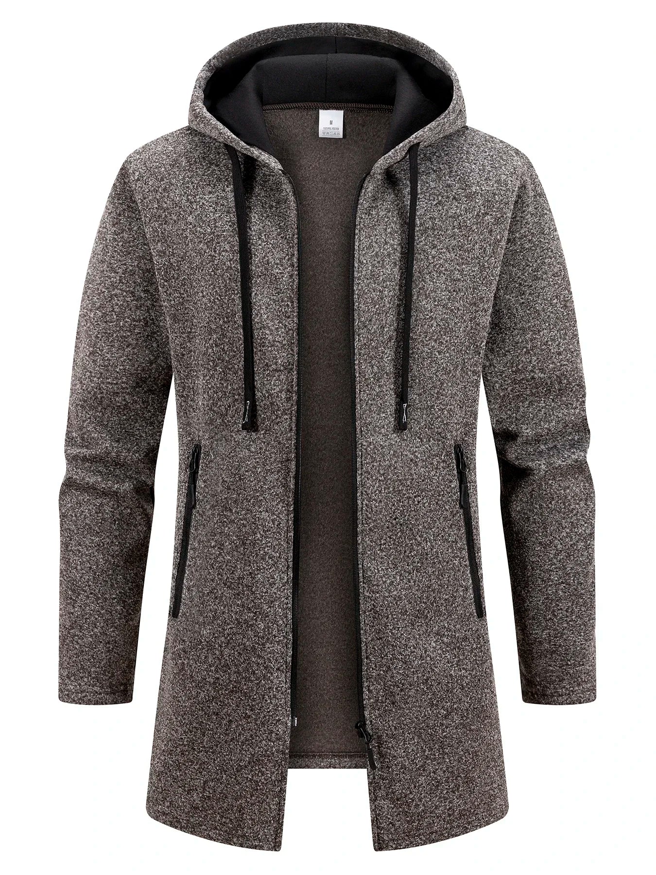 Autumn Winter Warm Fleece Zipper Jacket Men's Long Sleeve Sweatshirts for Men with Zipper Hooded Jacket Coat Warm Streetwear