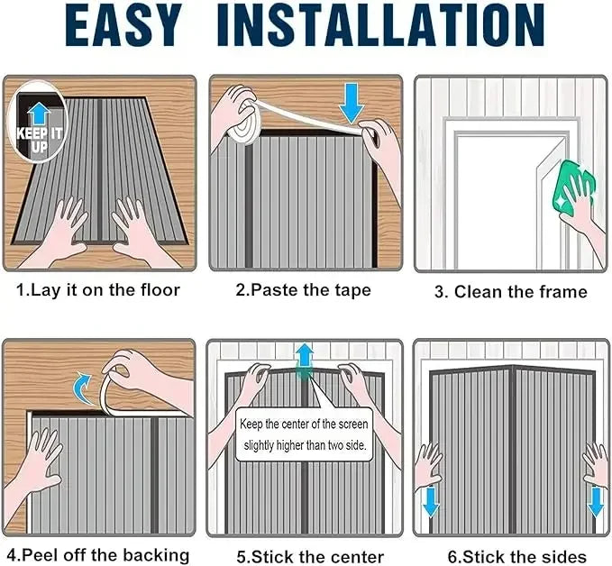 Magnetic Screen Door Anti Mosquito Screen Door Anti-Mosquito Net Fly Insect Screen Mesh Automatic Closing Easy Installation