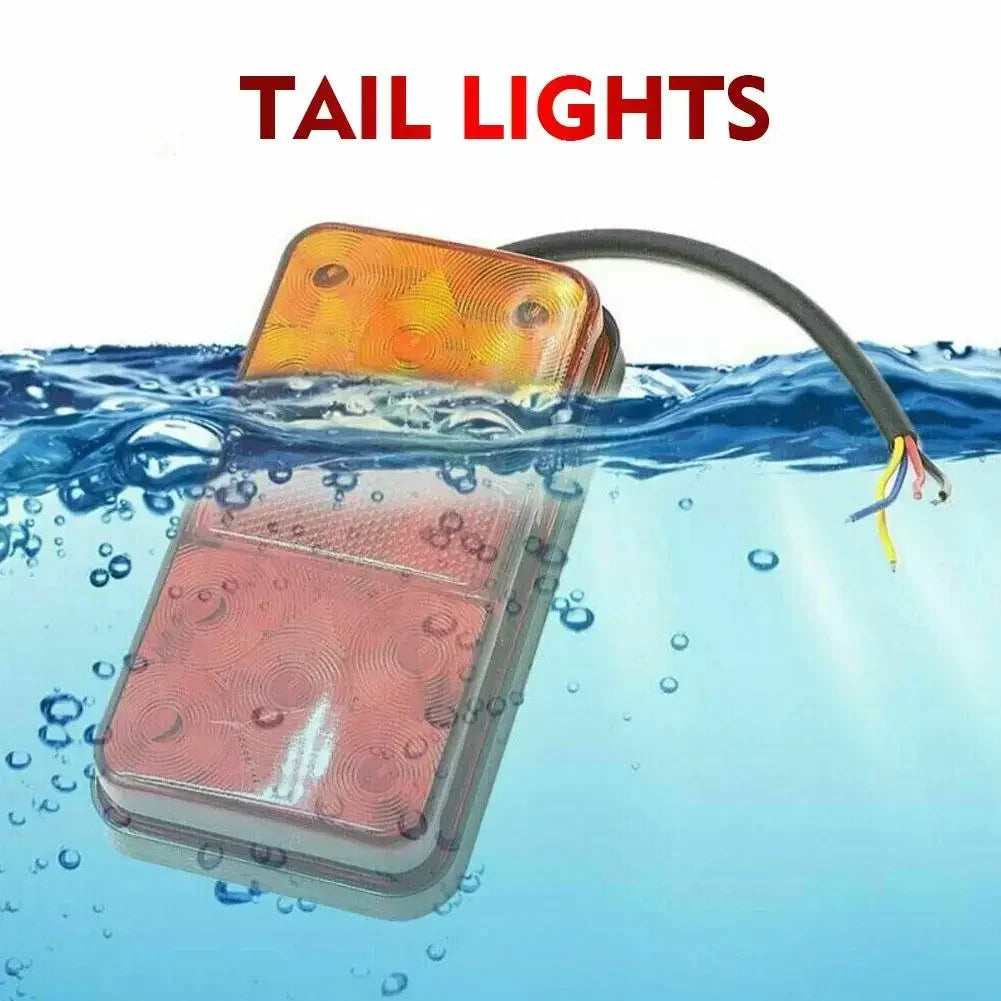 2Pcs 12V/24V/12-80V LED Truck Tail Lamp Taillight Turn Signal Indicator Stop Lamp Rear Brake Light For Car Truck Trailer Ca Y4P9