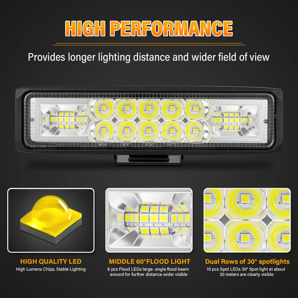 2X 4X 10X 6in 24 W Additional Headlights, Offroad Headlights, 12 V 24 V Reversing Lights for 4 X 4 Truck, Tractor, SUV, UTV