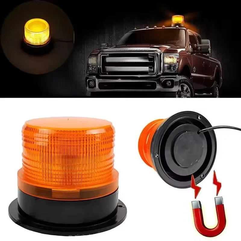 LED Car Truck Roof Top Warning Light Strobe Light Emergency Light Flashing Beacon With Magnetic Base For Security Auto 12V-80V