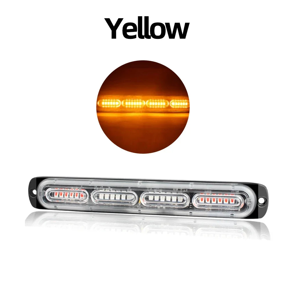 1pc Car Emergency Warning Light 12V 24V Trailer Truck Strobos Auto Diode Yellow White Flashing Lamp 24smd LED Strobe Light