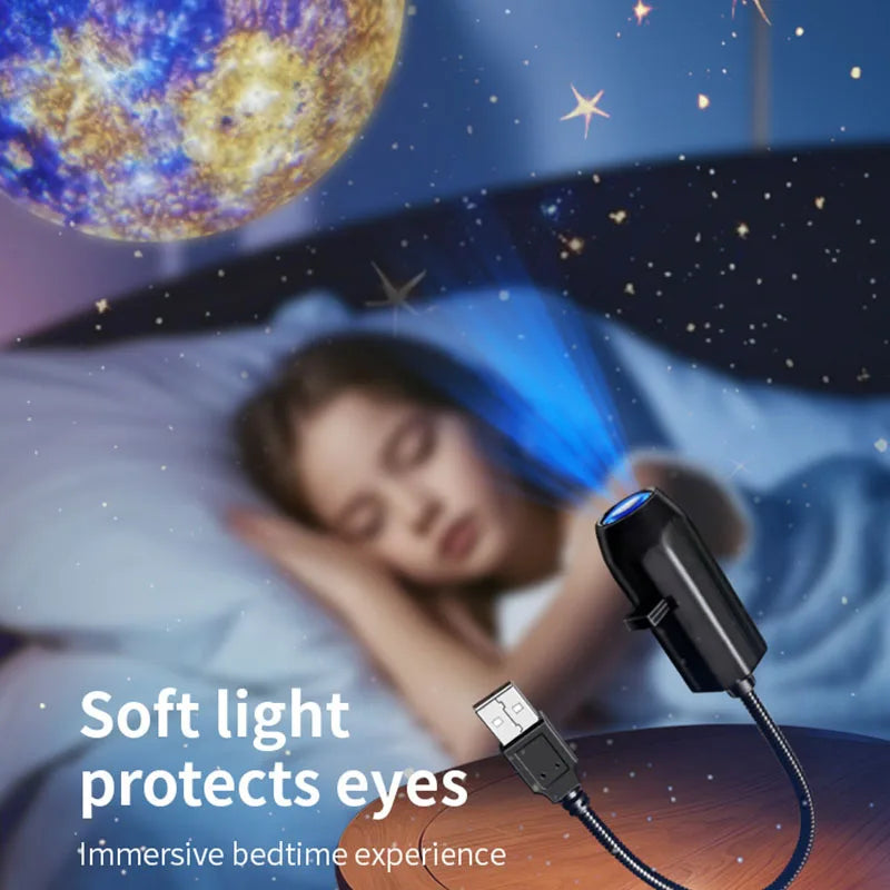 LED Star Galaxy Projector — Moon & Earth Wall Decor Night Light