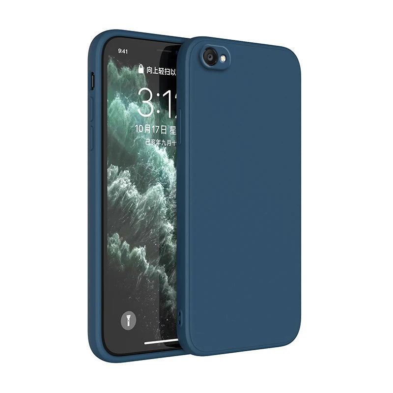 Square Liquid Silicone Soft Case For iphone 6 6s 7 8 Plus SE 2020 2022 Siquare Luxury Classic Phone Cover Funda