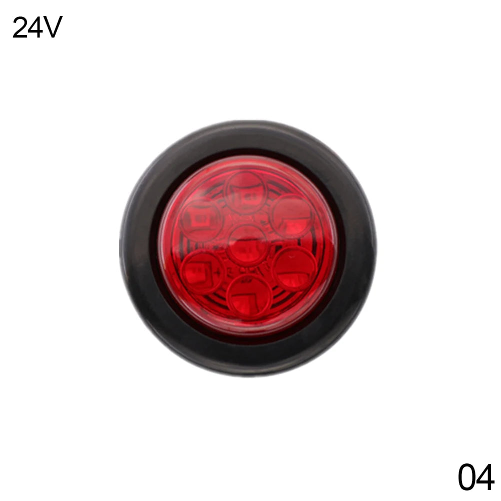 6 LED Indicators 12V 24V Round Trailer Side Marker Light Yellow White Red For Trucks Clearance Lights Truck Turn Signal Lamp