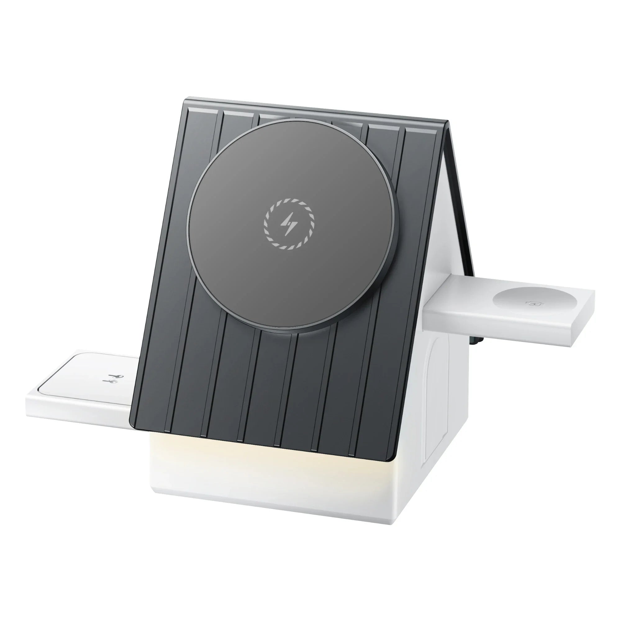 Multifunctional Wireless Charger Stand with 3-in-1electric Retractable,fast15W,type-c Wireless Charging,Warm White Ambient Light