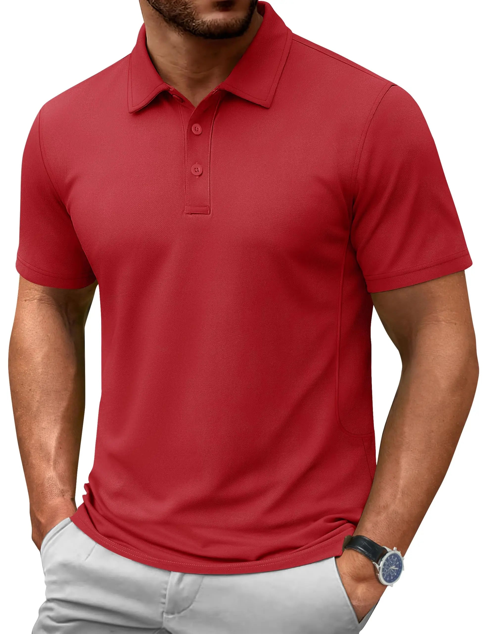 TACVASEN Summer 72% Cotton Polos T-shirts Mens Breathable Golf Polo T-Shirt Active Sport Hiking Tee shirts Casual Work Tops Male
