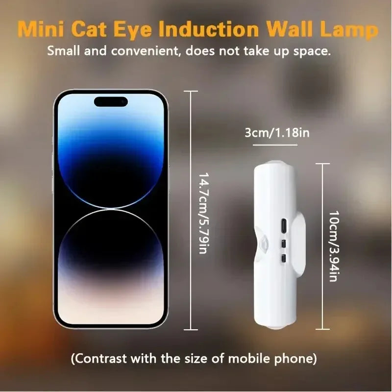 LED Motion Sensor Wall Lamp USB Rechargeable Bedside Night Light for Bedroom Corridor Staircase and Office Ambient Lighting