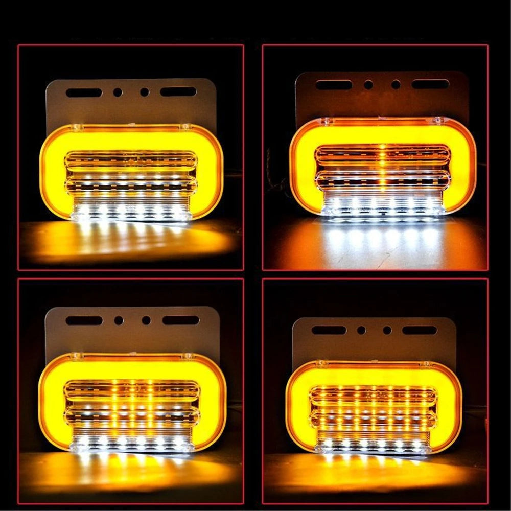 4Pcs 12V 24V Cargo Light Truck Sidelight LED Side Marker Parking Lights For Trailer Clearance Lamp Dynamic Turn Signal