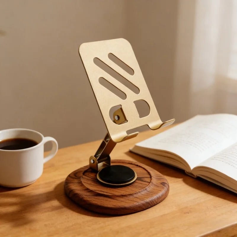 Cell Phone Stand for Desk - [360° Rotation] Foldable Mobile Stand, Office Desk Accessories Gifts for All smartphones