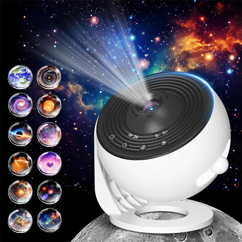 LED Galaxy Projector Night Light — 360° Rotating Planetarium Lamp