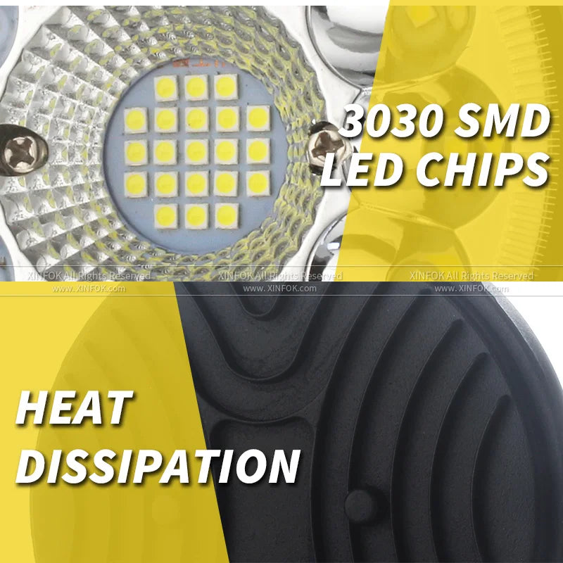 Truck Led Light Round 12v 24v For Auto Car Vehicle 4x4 Off Road Barra Work Driving Light