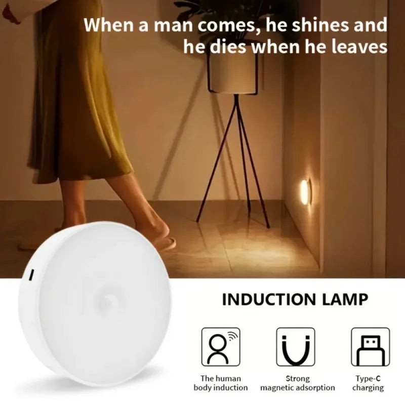 1pc Motion Sensor Night Light - Wireless LED Detector Lamp for Bedroom, Staircase, Closet, and Room Decor-