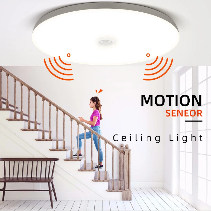 LED Motion Sensor Ceiling Light 85-265V Infrared Radar Induction Lamp Automatic Night Lighting for Home Kitchen Hallway