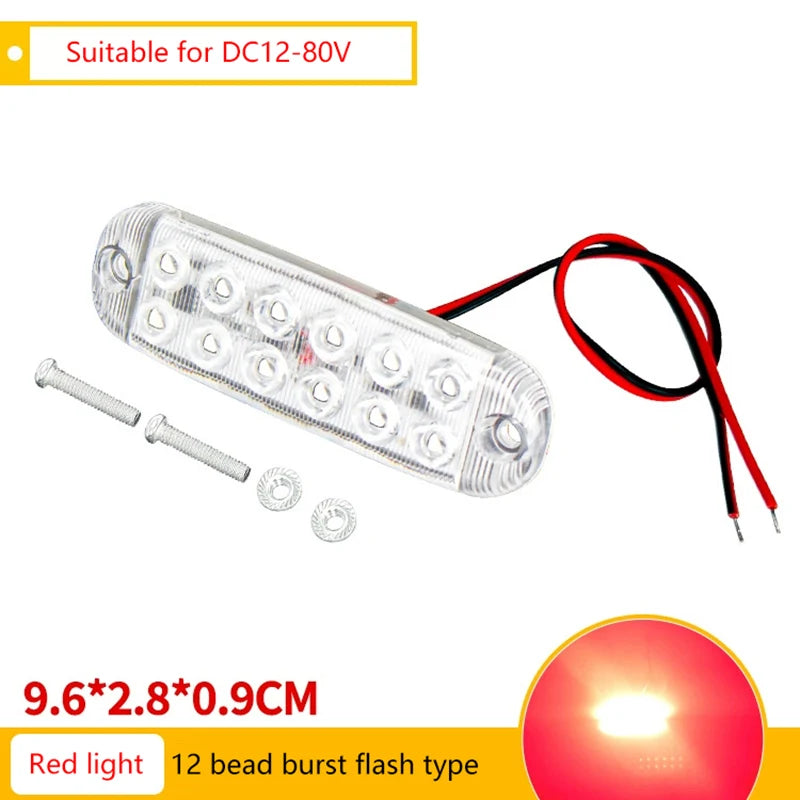 12 Led Strobe Side Warning Lights Strobe Grille Flashing Lightbar Car Truck Signal Lamp Traffic Lights 12V-80V