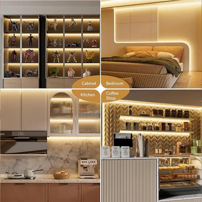 LED Motion Sensor Strip Light 1/3/5M LED Closet Light Battery Powered Wall Light for TV Beds Stair Cabinets Home Decoration