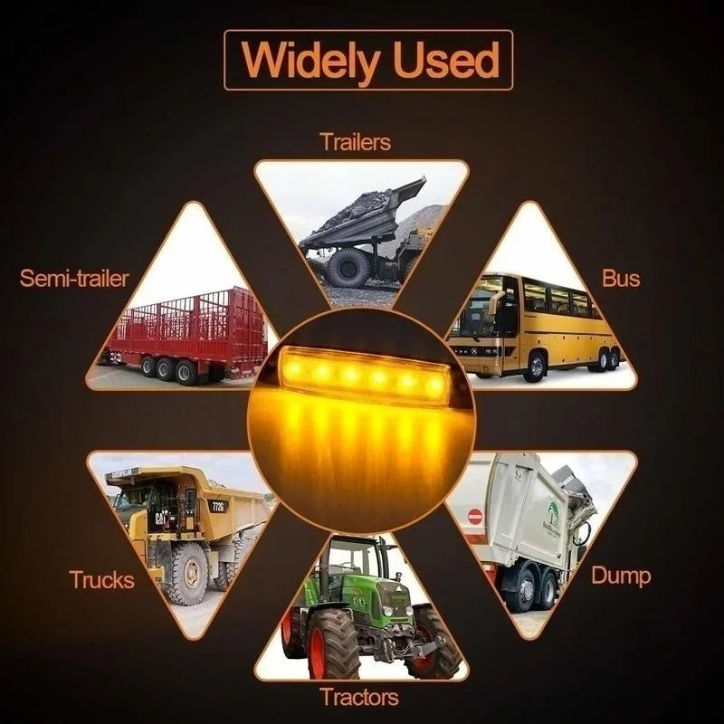 10PCS 12V-24V Led Side Marker Indicator Car Lights Front Rear for Trucks Cab RV Trailer  Amber/Red/White/Green/Blue