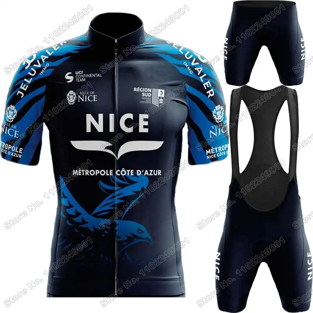 2023 Team Nice Métropole Cycling Jersey Set Men Cycling Clothing Summer Road Bike Shirts Suit Bicycle Bib Shorts MTB Maillot
