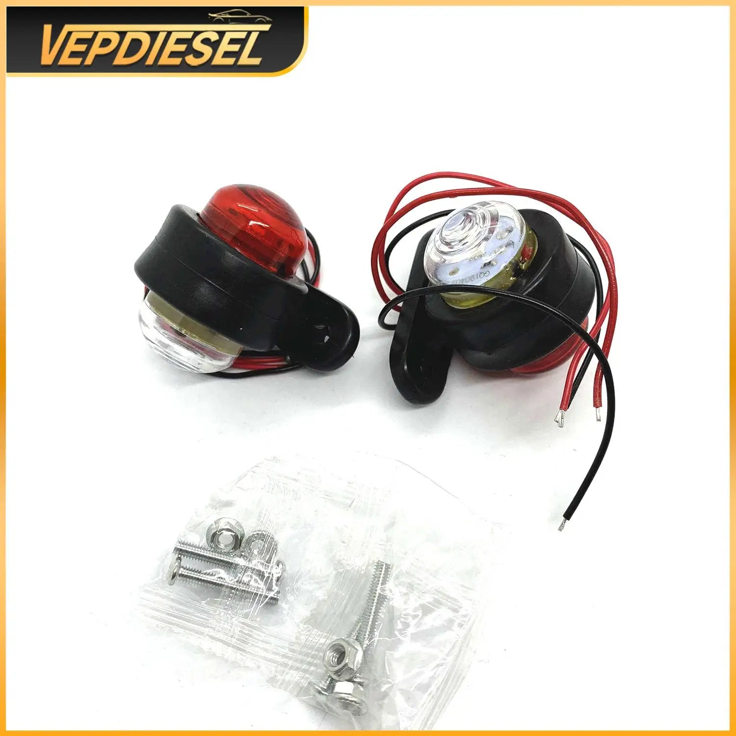 2PCS 12V 24V Truck Trailer Lights LED Side Marker Position Lamp Lorry Tractor Clearance Lamps Parking Light Red White