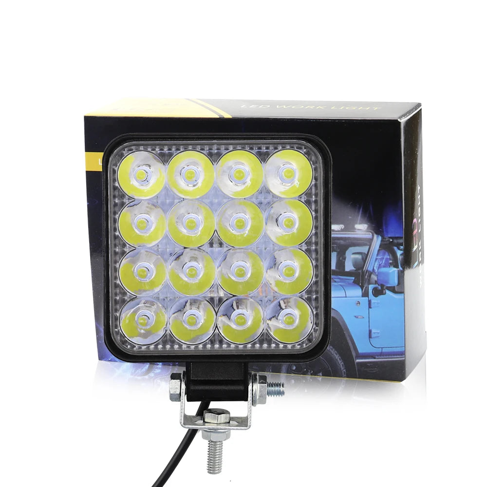 12V 24V LED Floodlight Car ATV Off-Road Driving Fog Lamp White Work Light Strip For Truck Car SUV 4WD Boat ATV Barra LED Lights