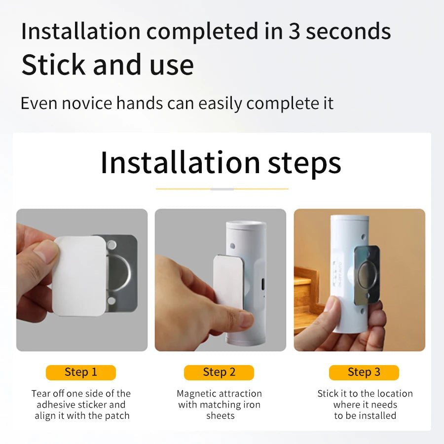 LED Night Light with Motion Sensor Rechargeable Magnetic Wall Lamp Dimmable Cabinet Hallway Stairs Bedroom Mood Ambient Light
