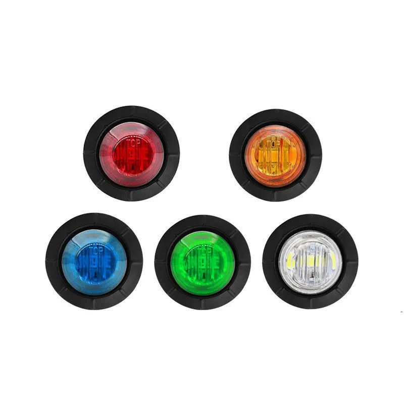 LED Indicators 12V 24V Car Round Trailer Side Marker Light Yellow White Red for Trucks Clearance Lights Truck Turn Signal Lamp