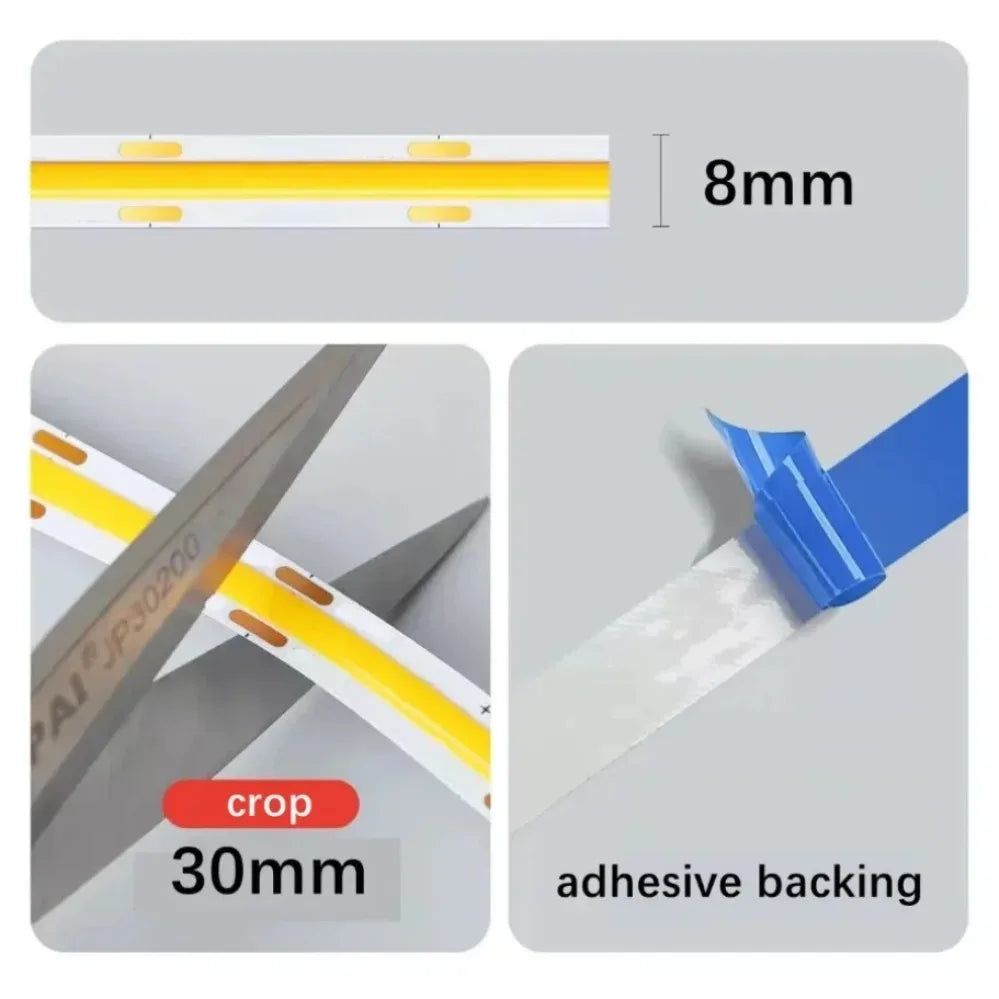 Motion Sensor Led COB Light Strip DC 5V Usb Powered Auto ON/OFF Liner Lighting Diode for Cabinet Wardrobe Kitchen Staircase