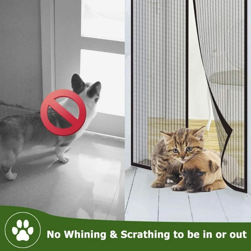 2025 New Magnetic Screen Door Fit Door Upgraded Door Screen Magnetic Closure with Powerful Magnets Fiberglass Mesh Curtain