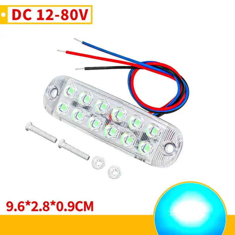 1Pc 12 LED Clearance Lights LED Flashing Warning Light 12V-80V RVs Trailer Car Truck Signal Lamp Indicator Light Traffic Lights