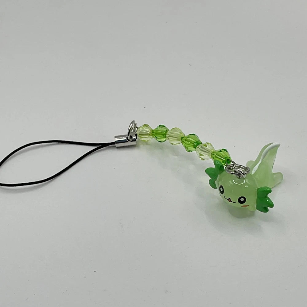 1pcs Cute Resin Axolotl Phone Charm, Kawaii Animal Lanyard Strap, Mobile Phone Chain, Cellphone Accessories