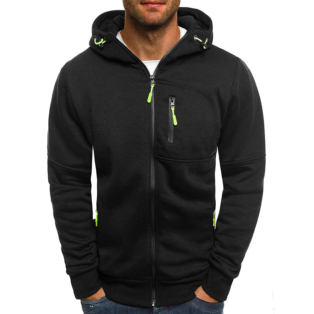 Men Sweatshirts Casual Autumn Male Zip Up Long Sleeve Hoodie Cardigan Coats BSD-ZW67