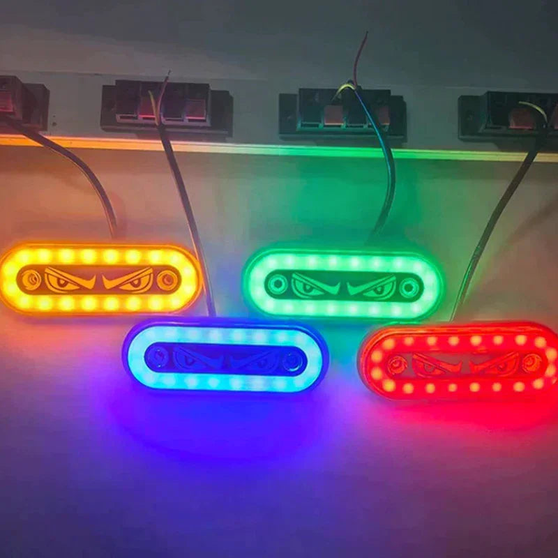 High Visibility 12V/24V LED Side Markers Flashing And Constant Light Modes For Trucks Trailers And Motorcycles