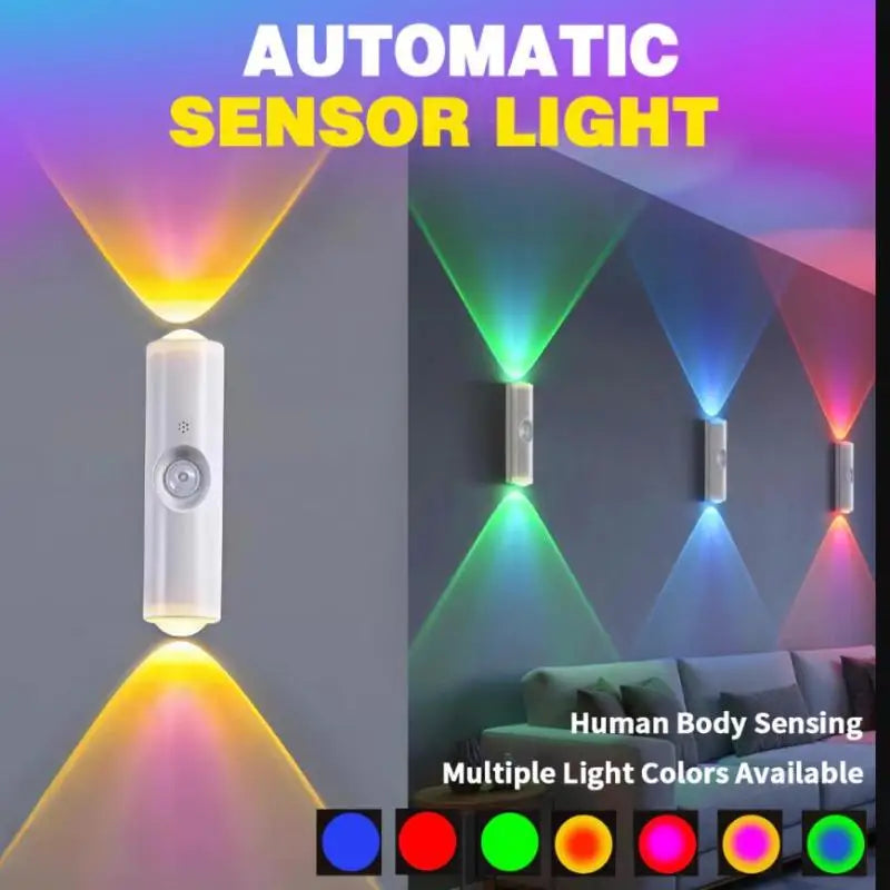 LED Motion Sensor Magnetic Wall Lamp Rechargeable for Night Ambient Illumination
