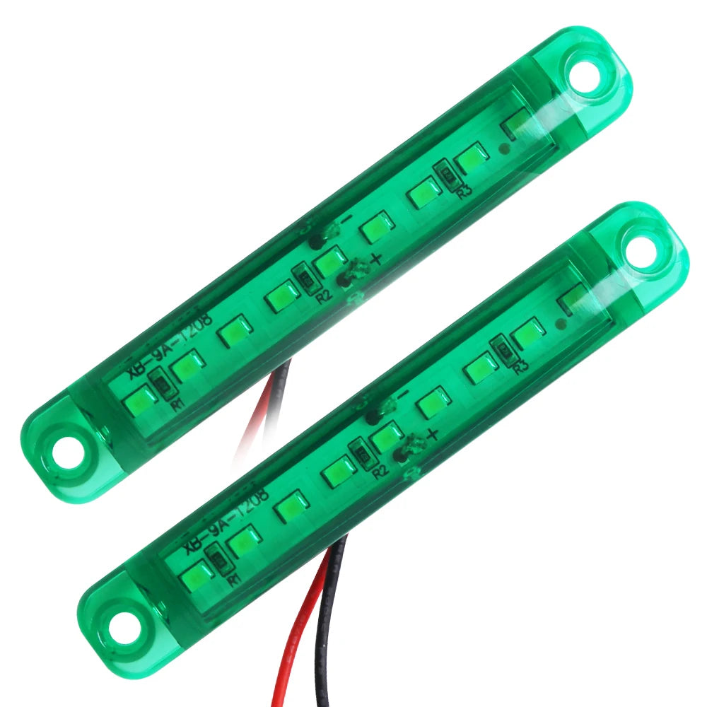 12V 24V 9 LED Warning Lamp Truck Trailer Side Marker Indicators Light Car Signal Brake Rear Warning Tail Clearance Light