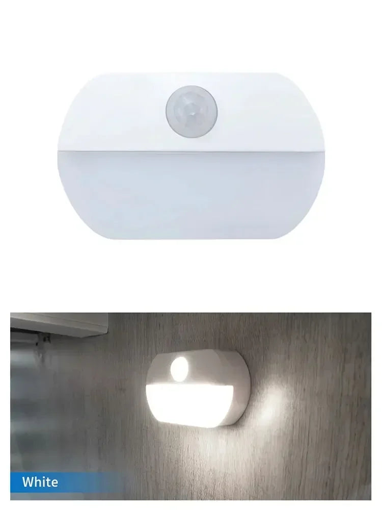 Indoor LED Night Light Motion Sensor Lamp Stick on Nightlight Battery Operated Lights for Hallway Stair Bathroom Closet Bedroom