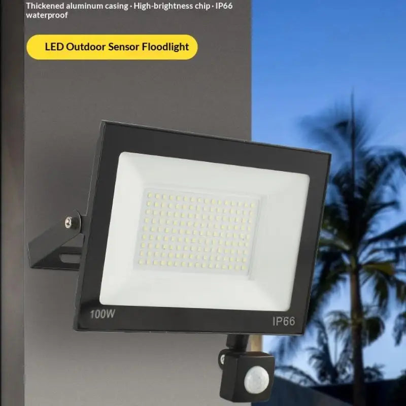 LED PIR Motion Sensor Floodlight Outdoor Wall Light 30W 20W 10W IP66 Waterproof LED Spotlight For Garden Courtyard